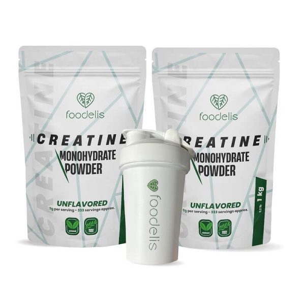 creatina monohydrato foodelis 2kg + shaker