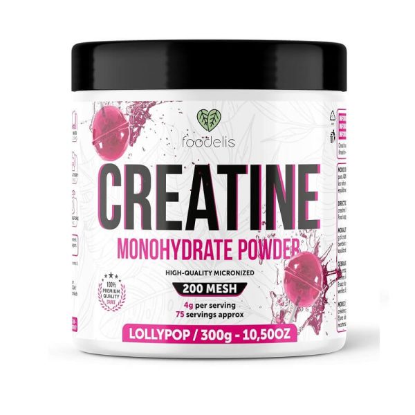 creatina monohydrato foodelis 300g lollypop