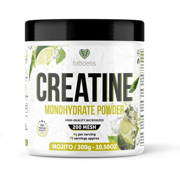 creatina monohydrato foodelis 300g mojito