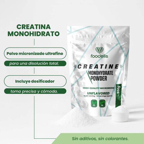 creatina monohydrato foodelis 500g