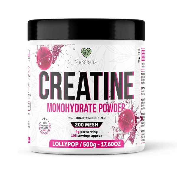 creatina monohydrato foodelis 500g lollypop