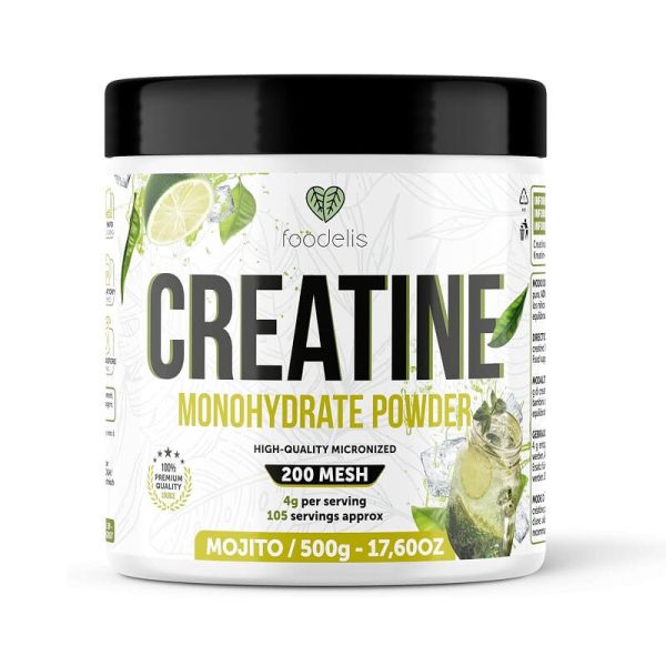 creatina monohydrato foodelis 500g mojito