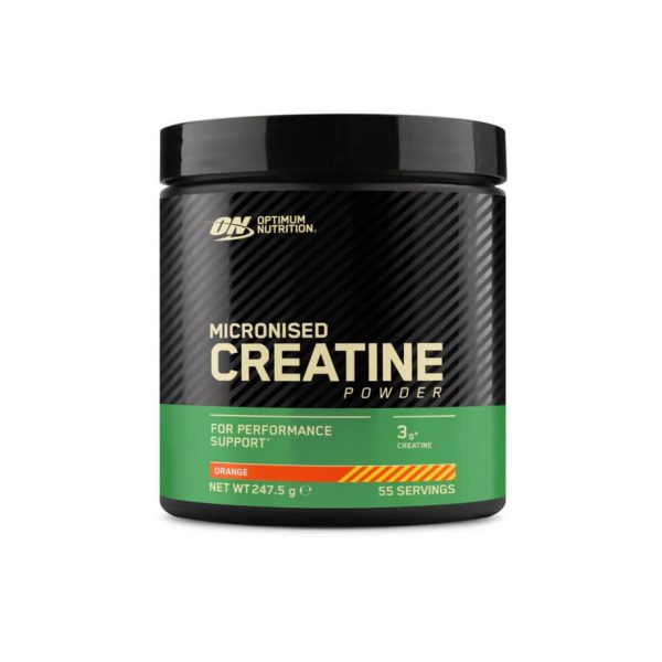 creatina monohydrato optimum nutrition 247g naranja