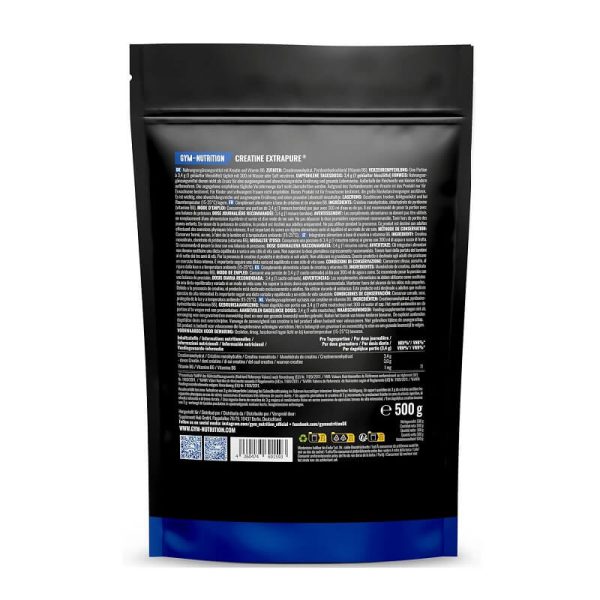 creatina monohidrato extrapura gym nutrition 500g