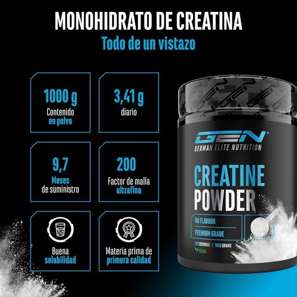 creatina monohidrato gen german elite nutrition 1kg