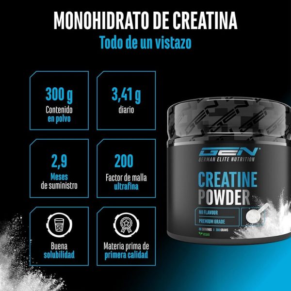 creatina monohidrato gen german elite nutrition 300g