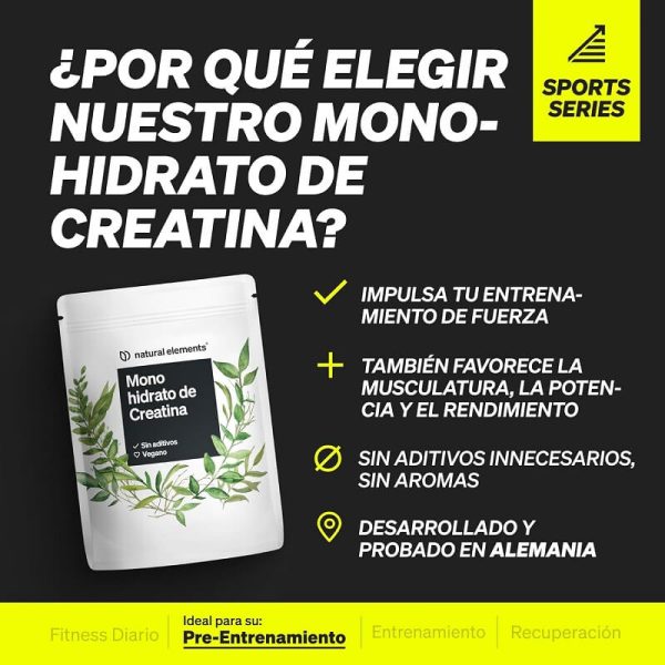 creatina monohidrato natural elements 500g