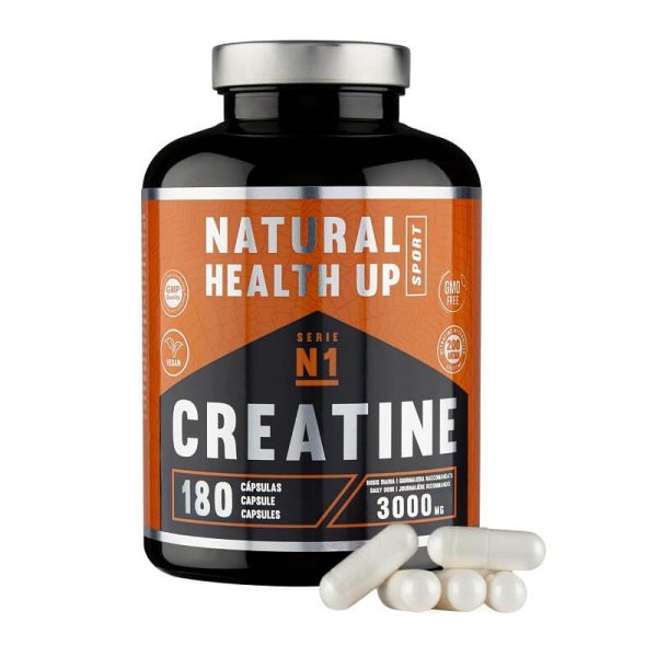 creatina monohidrato natural health up 180 capsulas