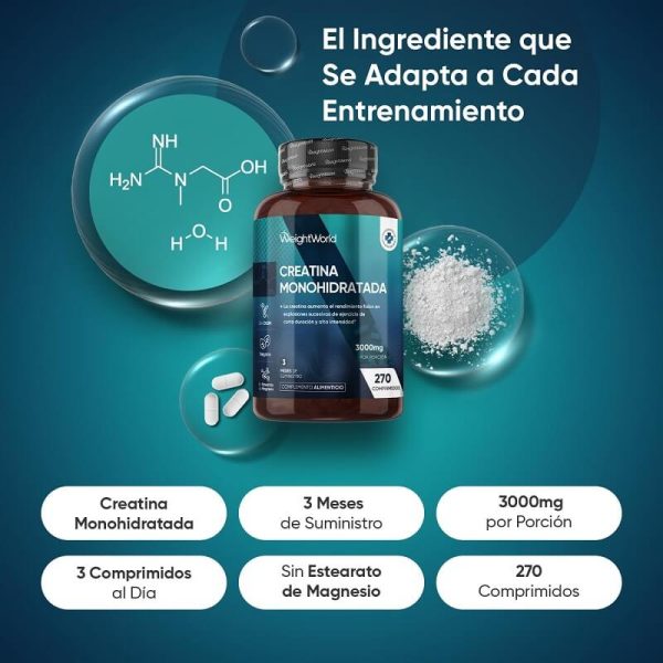 creatina monohidrato weightworld 270 capsulas