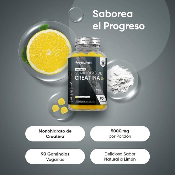 creatina monohidrato weightworld 90 gominolas limon